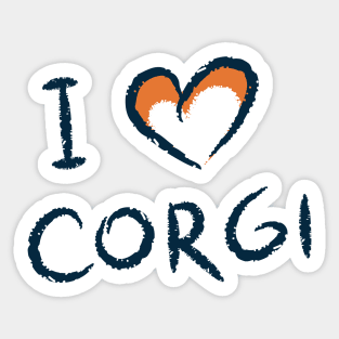 I Love Corgi Sticker